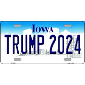 Trump 2024 Iowa Novelty Metal License Plate