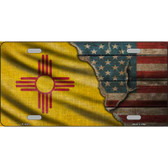 New Mexico/American Flag Novelty Metal License Plate