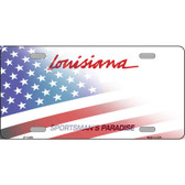 Louisiana Plate American Flag Novelty Metal License Plate