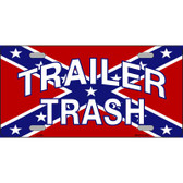 Trailer Trash Rebel Flag Metal Novelty License Plate