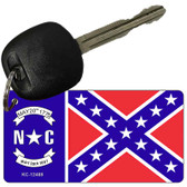 North Carolina Confederate Flag Novelty Metal Key Chain KC-12488