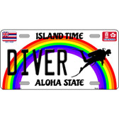 Diver Hawaii Novelty Metal License Plate