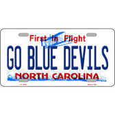 Go Blue Devils Novelty Metal License Plate