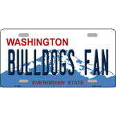 Bulldogs Fan Washignton Novelty Metal License Plate