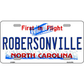 North Carolina Robersonville Novelty Metal License Plate
