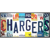 Chargers Strip Art Novelty Metal License Plate Tag