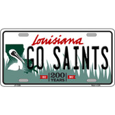 Go Saints Novelty Metal License Plate Tag