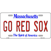 Go Red Sox Novelty Metal License Plate Tag