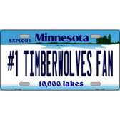 Number 1 Timberwolves Fan Novelty Metal License Plate Tag