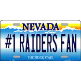 Number 1 Raiders Fan Nevada Novelty Metal License Plate Tag