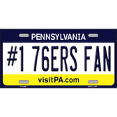 Number 1 76ers Fan Novelty Metal License Plate Tag