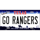 Go Rangers Texas Novelty Metal License Plate Tag