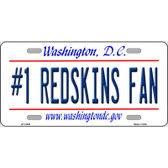 Number 1 Redskins Fan Novelty Metal License Plate Tag