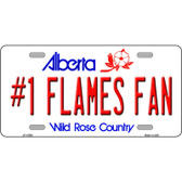 Number 1 Flames Fan Novelty Metal License Plate Tag