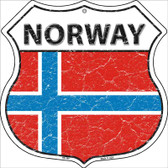 Norway Flag Highway Shield Metal Sign