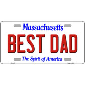 Best Dad Massachusetts Metal Novelty License Plate