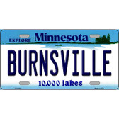 Burnsville Minnesota State Novelty License Plate