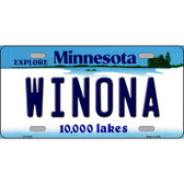 Winona Minnesota State Novelty License Plate
