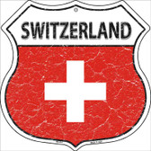 Switzerland Flag Highway Shield Metal Sign