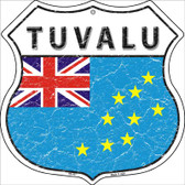 Tuvalu Flag Highway Shield Metal Sign