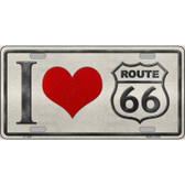 I Love Route 66 Novelty Metal License Plate