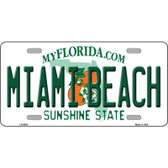 Miami Beach Florida Novelty Metal License Plate
