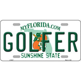 Golfer Florida Novelty Metal License Plate