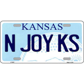 N Joy Kansas Novelty Metal License Plate