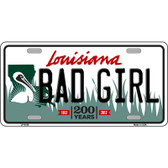 Bad Girl Louisiana Novelty Metal License Plate