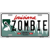 Zombie Louisiana Novelty Metal License Plate