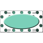 Mint White Dots Oval Oil Rubbed Metal Novelty License Plate