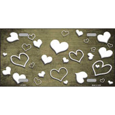 Gold White Love Oil Rubbed Metal Novelty License Plate