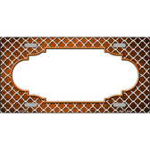 Orange White Quatrefoil Scallop Oil Rubbed Metal Novelty License Plate