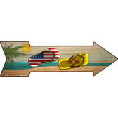 US and New Mexico Flag Flip Flop Novelty Metal Arrow Sign