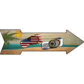 US and West Virginia Flag Flip Flop Novelty Metal Arrow Sign