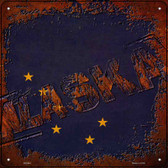 Alaska Rusty Stamped Novelty Metal Square Sign
