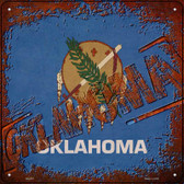 Oklahoma Rusty Stamped Novelty Metal Square Sign