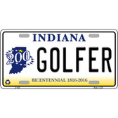 Golfer Indiana Novelty Metal License Plate