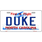 Duke North Carolina Novelty Metal License Plate