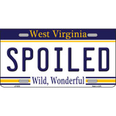 Spoiled West Virginia Novelty Metal License Plate