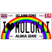 I Heart Molokai Novelty Metal License Plate Tag