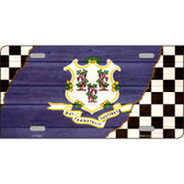 Connecticut Racing Flag Novelty Metal License Plate Tag