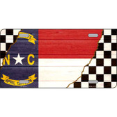 North Carolina Racing Flag Novelty Metal License Plate Tag
