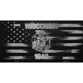 Wisconsin Carbon Fiber Novelty Metal License Plate