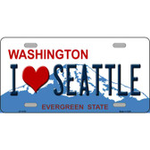 I Love Seattle Washington Novelty Metal License Plate