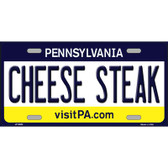 Cheese Steak Pennsylvania State Novelty Metal License Plate