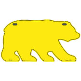 Solid Yellow Novelty Metal Bear Tag BR-006