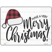 Merry Christmas Hat Novelty Metal Parking Sign