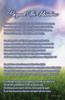 Sympathy insert featuring a rainbow over a green meadow, cloudy sky background, and the memorial poem titled “Beyond The Rainbow.”

