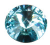 Round December crystal gemstone with a bright blue faceted design and reflective surface, suitable for memorial keepsakes, remembrance products, and memorial jewelry.

